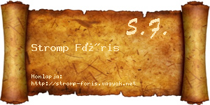 Stromp Fóris névjegykártya